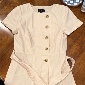 J. Crew Cream Short Sleeve Button Dress